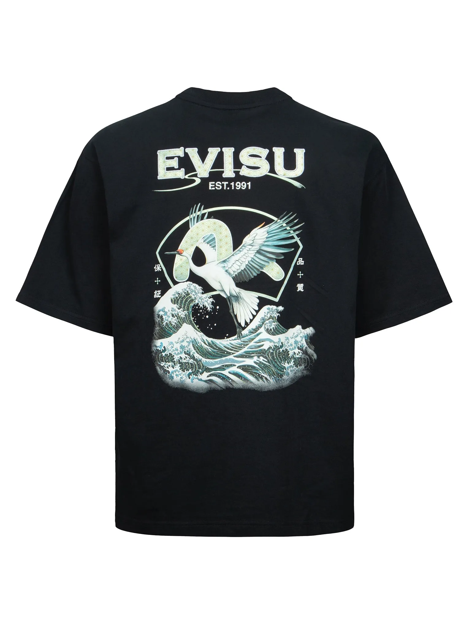 Seagull and Logo Print Relax Fit T-shirt