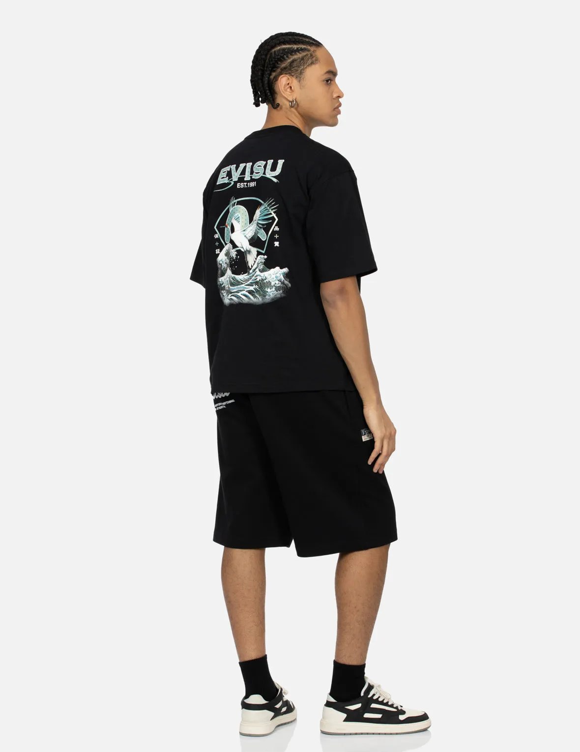 Seagull and Logo Print Relax Fit T-shirt