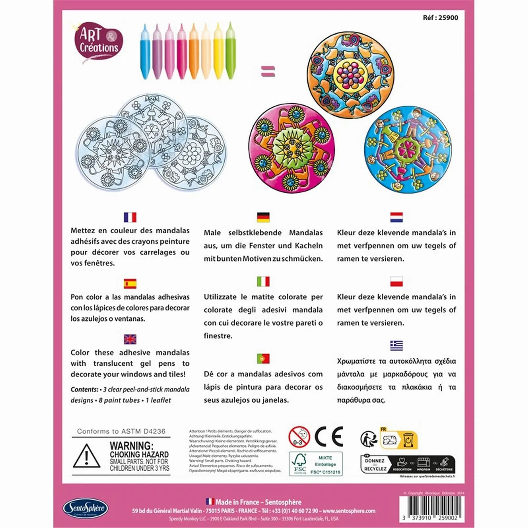 Sentosphère Art & Creations – Stickers Vitrail – Mandalas