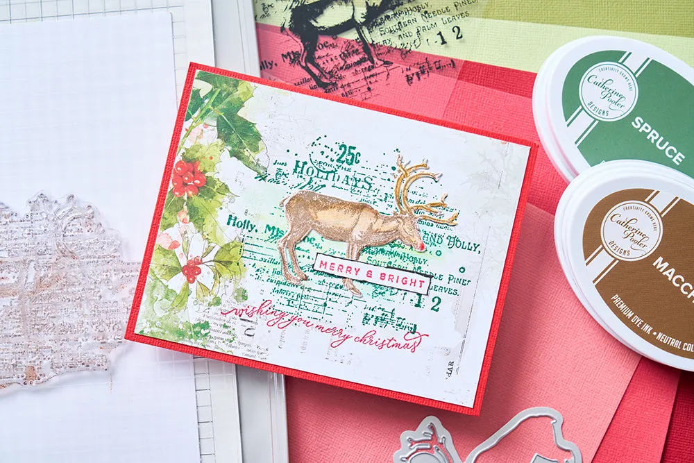 Sizzix Clear Stamp w/Framelit Die - Reindeer Mix Cluster by 49 and Market