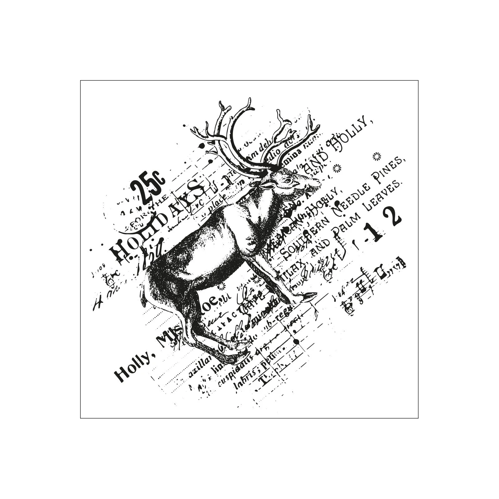 Sizzix Clear Stamp w/Framelit Die - Reindeer Mix Cluster by 49 and Market