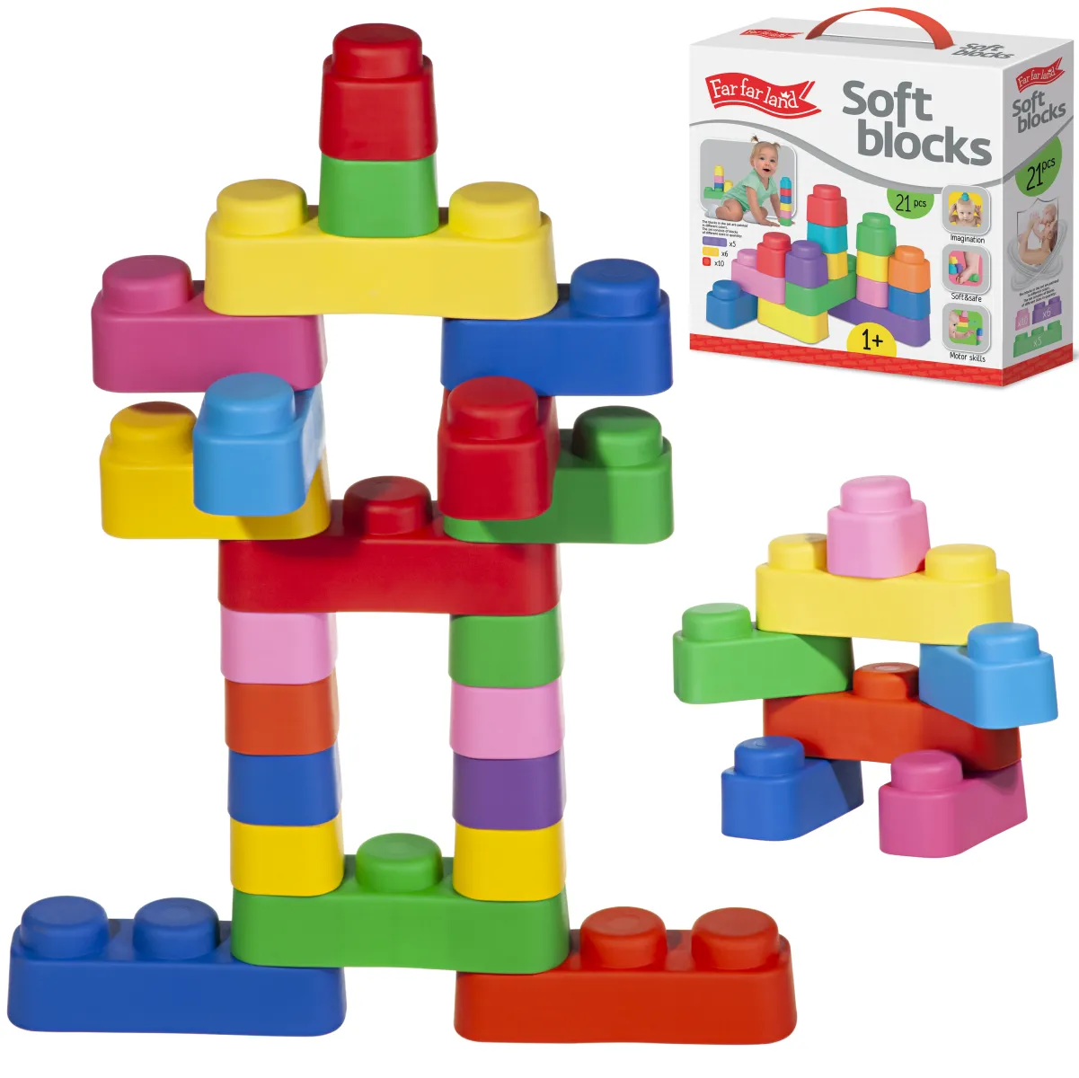 Soft Blocks 21 pieces for Toddlers 3  Years
