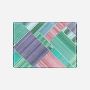 Summer Striations Tempered Glass Cutting Board 15.75" X 11.5" - Designed by Michigan Artists