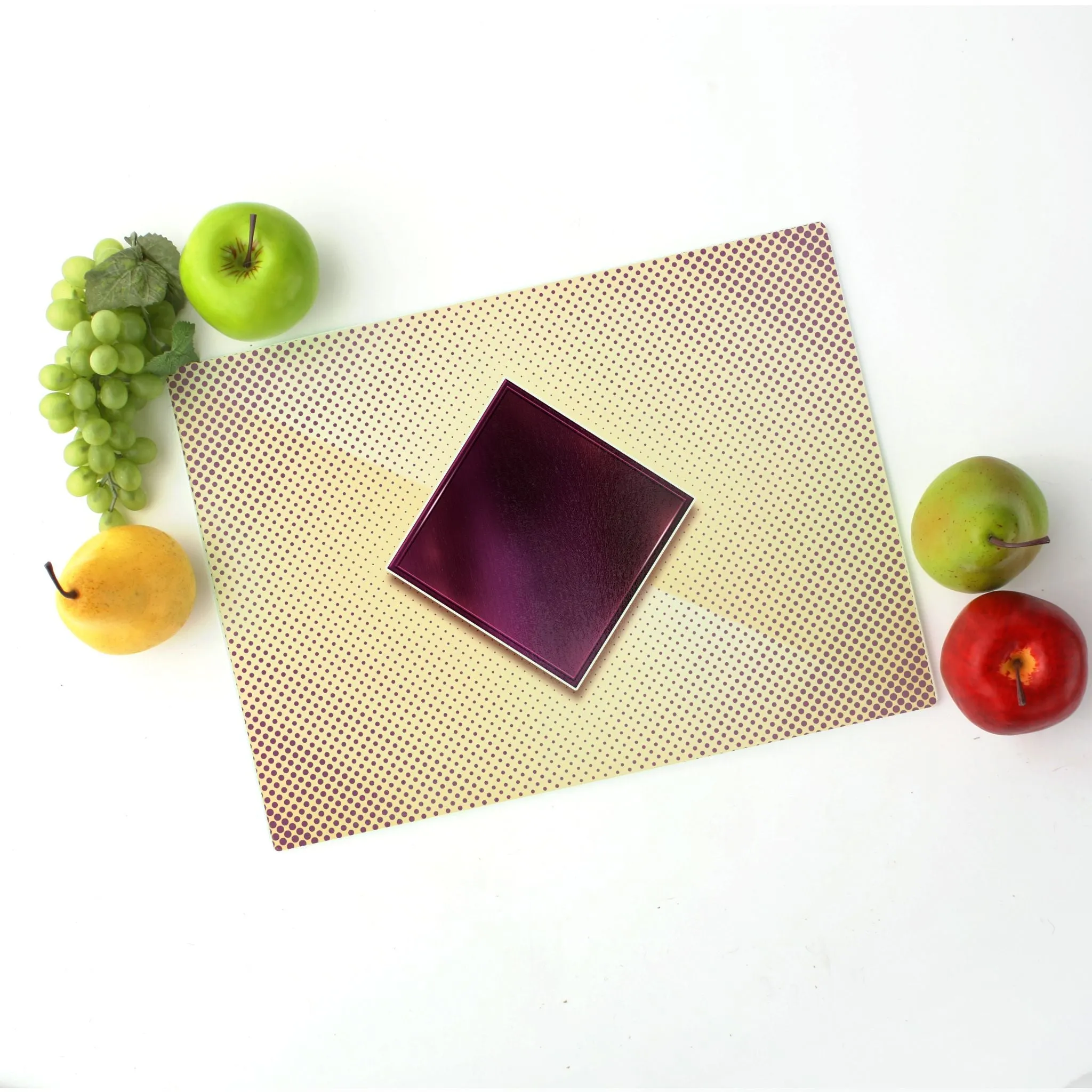 To the Point Tempered Glass Cutting Board 15.75" X 11.5" - Designed by Michigan Artists