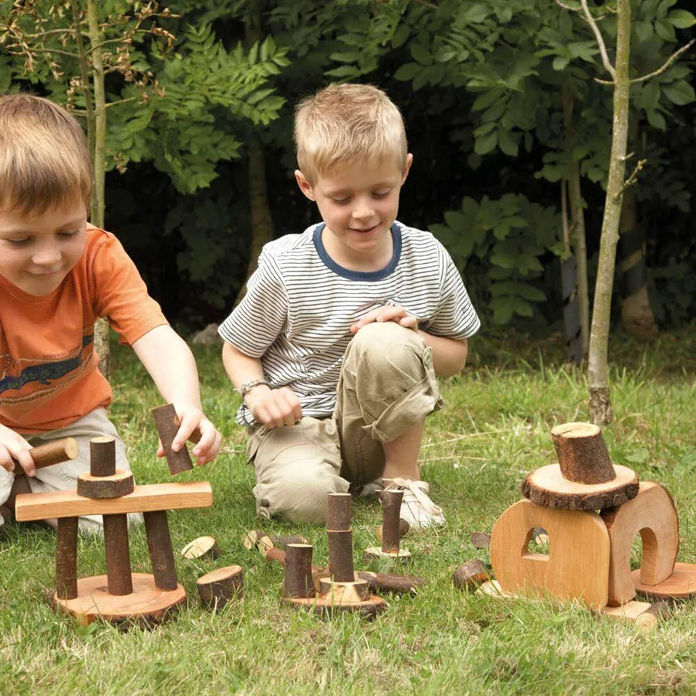 Tree Blocks With Bark 36pcs