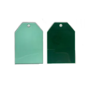 Universal Crafts - Acrylic Glass Effects - Mixed Green Tags 2.5"x3.5" 2/Pk