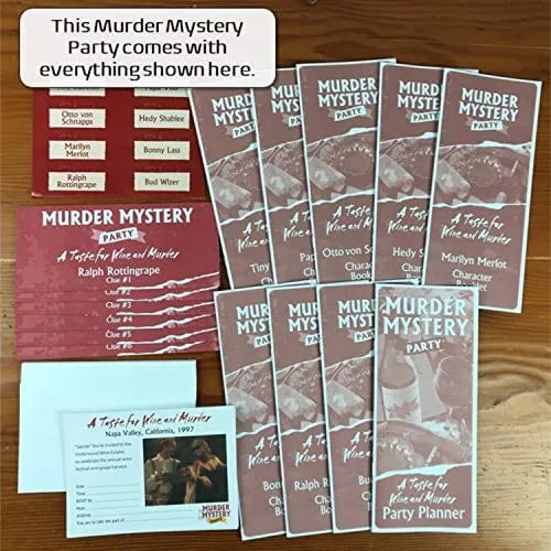 University Games Murder Mystery Party - A Taste for Wine & Murder, Multicolor (33202)