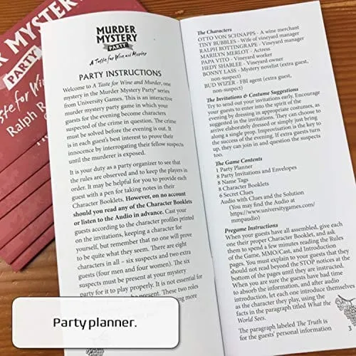 University Games Murder Mystery Party - A Taste for Wine & Murder, Multicolor (33202)
