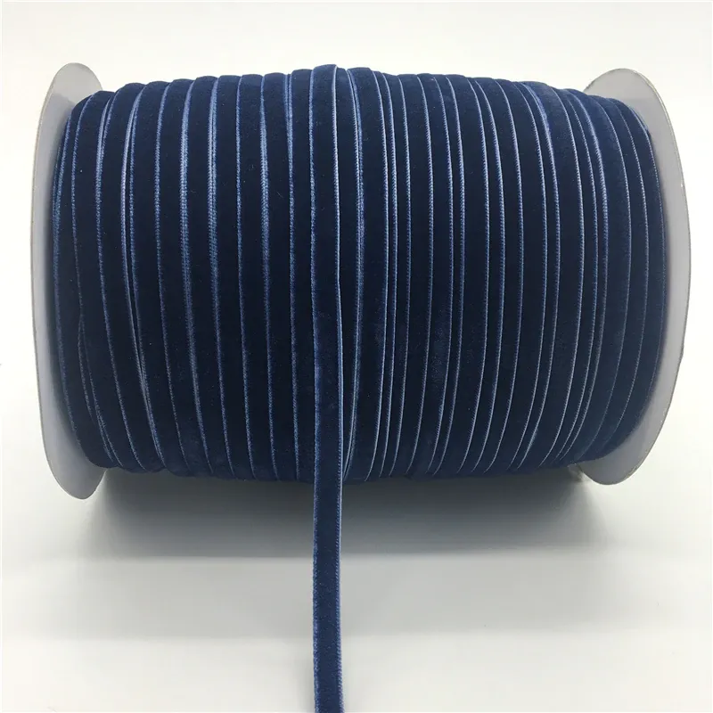 Velvet Single Face 6mm Soft Ribbon per 10 mtrs - Navy