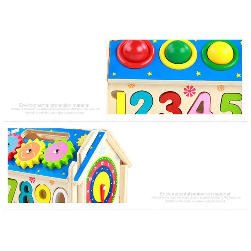 Wooden Geometry Cognition Wisdom Play House- F47-72-25