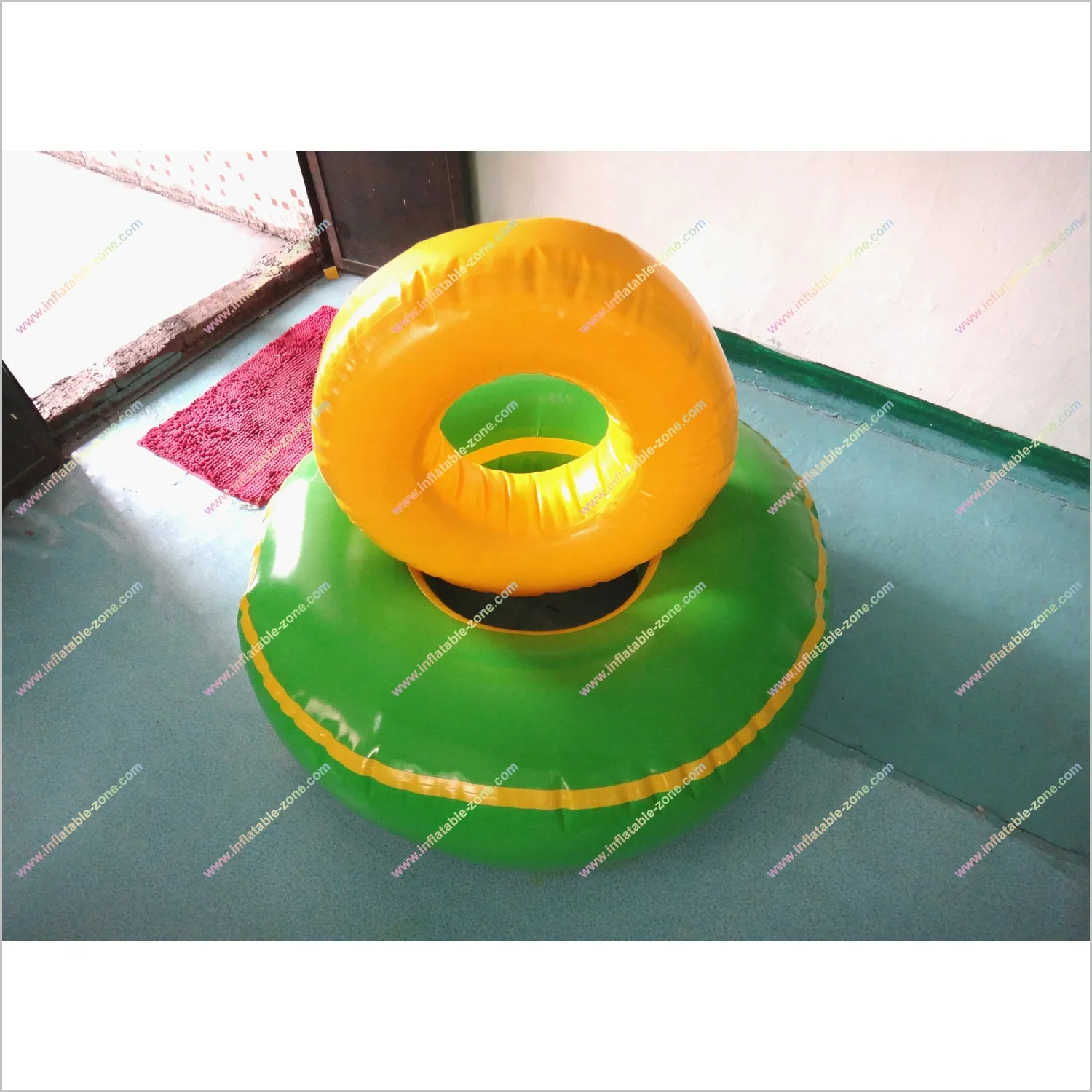 Yellow Green Inflatable Throwing Circle Toss Ring Outdoor Sports Equipment Inflatable Ring Putting Toys